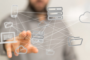 concept of network, internet communication, big data.