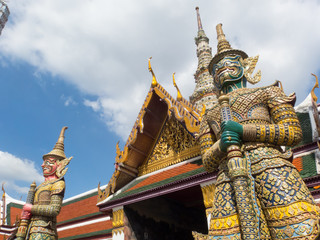 Demon Guardian in Wat Phra Kaew Bangkok Thailand.