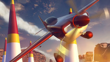 Sports Plane On Air Racing. Render 3D. Illustration.