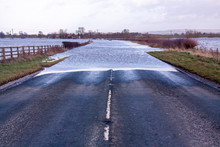 Flooded Road In Yorkshire