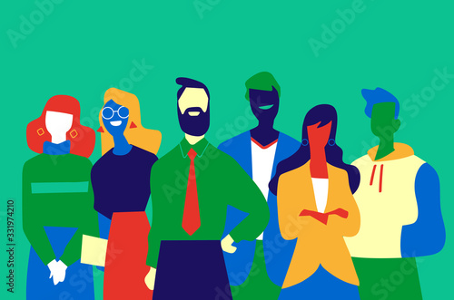 Squadra di professionisti di successo fatta di uomini e donne Tableau sur Toile