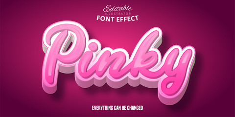 Wall Mural - Pinky text, 3d editable font effect