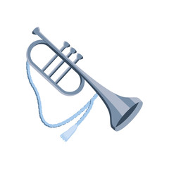 Wall Mural - trumpet musical instrument on white background