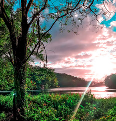 Sunset at blue hill lake