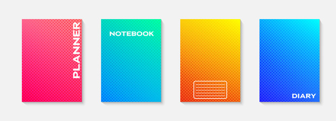 Poster - Minimal vector abstract cover notebook design. Planner and diary cover for print. Abstract design for copybook brochures and school books. Notebook paper. Brochure, book, magazine template.