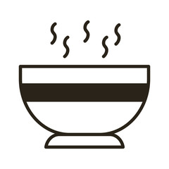 Poster - soup dish line style icon