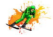 Skier vector flat icon vector illustration design