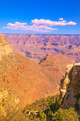 Poster - Edge of South Rim of Grand Canyon National Park in mid-summer in Arizona