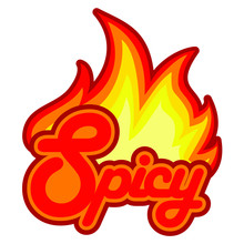 Vector Concept Of A Spicy Logo Design With Fire As A Sign Of Character For Heat