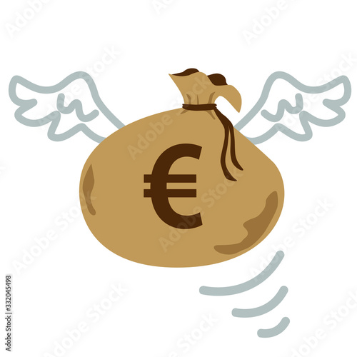 羽のついたユーロ記号のお金が飛んでいくイラスト Buy This Stock Vector And Explore Similar Vectors At Adobe Stock Adobe Stock