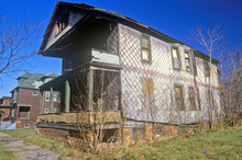 Decayed Building In Detroit, MI Slum