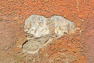 damaged white stone wall closeup, stress environment