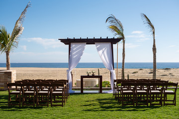 Destination wedding is one in which a wedding is hosted, often in a vacation-like setting, location to which most of the invited guests must travel and often stay for several days.