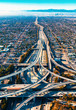 Aerial view of a massive highway intersection in Los Angeles