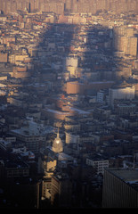 Fototapete - Shadows of World Trade Towers over New York City, NY