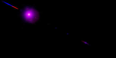 Wall Mural - Neon shining objects in the dark. Purple starlights	