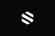 Minimal elegant monogram art logo. Outstanding professional trendy awesome artistic S SM MS initial based Alphabet icon logo. Premium Business logo White color on black background