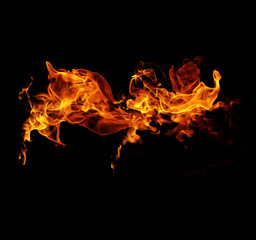 Fire flames black background