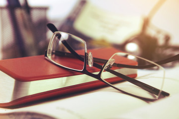 Indian made Reading glasses on book