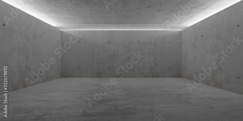 Dekoracja na wymiar  pokoj-beton-z-posrednio-oswietlonym-sufitem