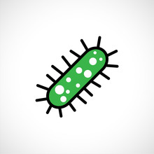 Virus, Bacterium Or Microbe Icon Isolated, Vector On White Background