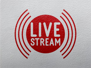 Live stream icon on grey textured background