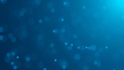 abstract blue defocused particles slowly moving on blue background, loopable