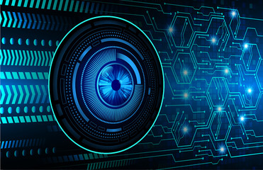 eye Blue cyber circuit future technology concept background