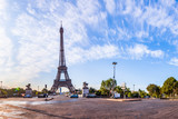 Fototapeta Boho - Scenic panorama of the EMiniature tiny planet of Scenic panorama of the Eiffel Tower seen from Pont d'Iena in Paris, France. 360 degree panoramic view