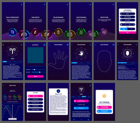 Wall Mural - horoscope ui design app mobile user interface vector