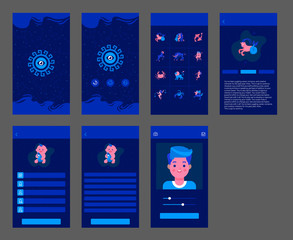 Wall Mural - horoscope ui design app mobile user interface vector
