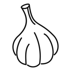 Sticker - Kitchen garlic icon. Outline kitchen garlic vector icon for web design isolated on white background