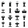 City drinking fountain icons set. Simple set of city drinking fountain vector icons for web design on white background