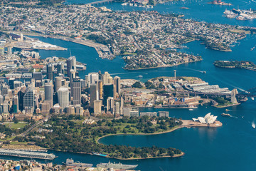 Canvas Print - Aerial cityscape of Sydney Central Business District and Harbour