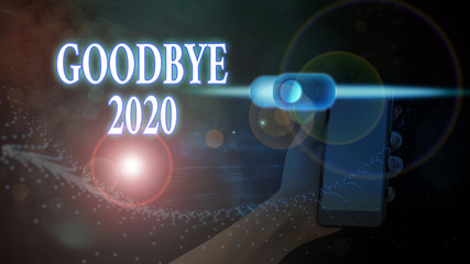 Canvas Print - Text sign showing Good Bye 2020. Business photo showcasing express good wishes when parting or at the end of last year