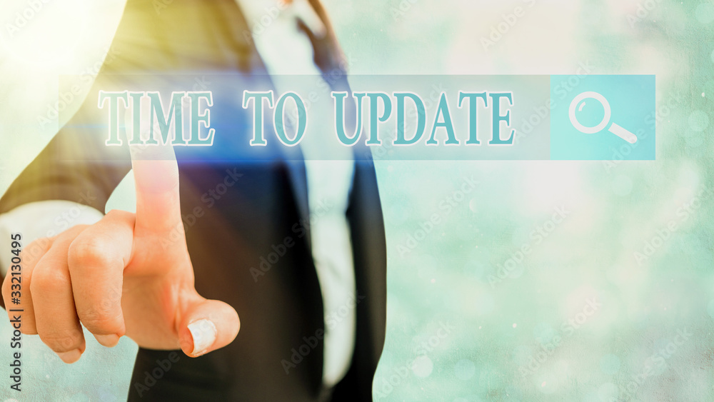 To Be Updated Note Writing note showing Time To Update. Business concept for this is right ...