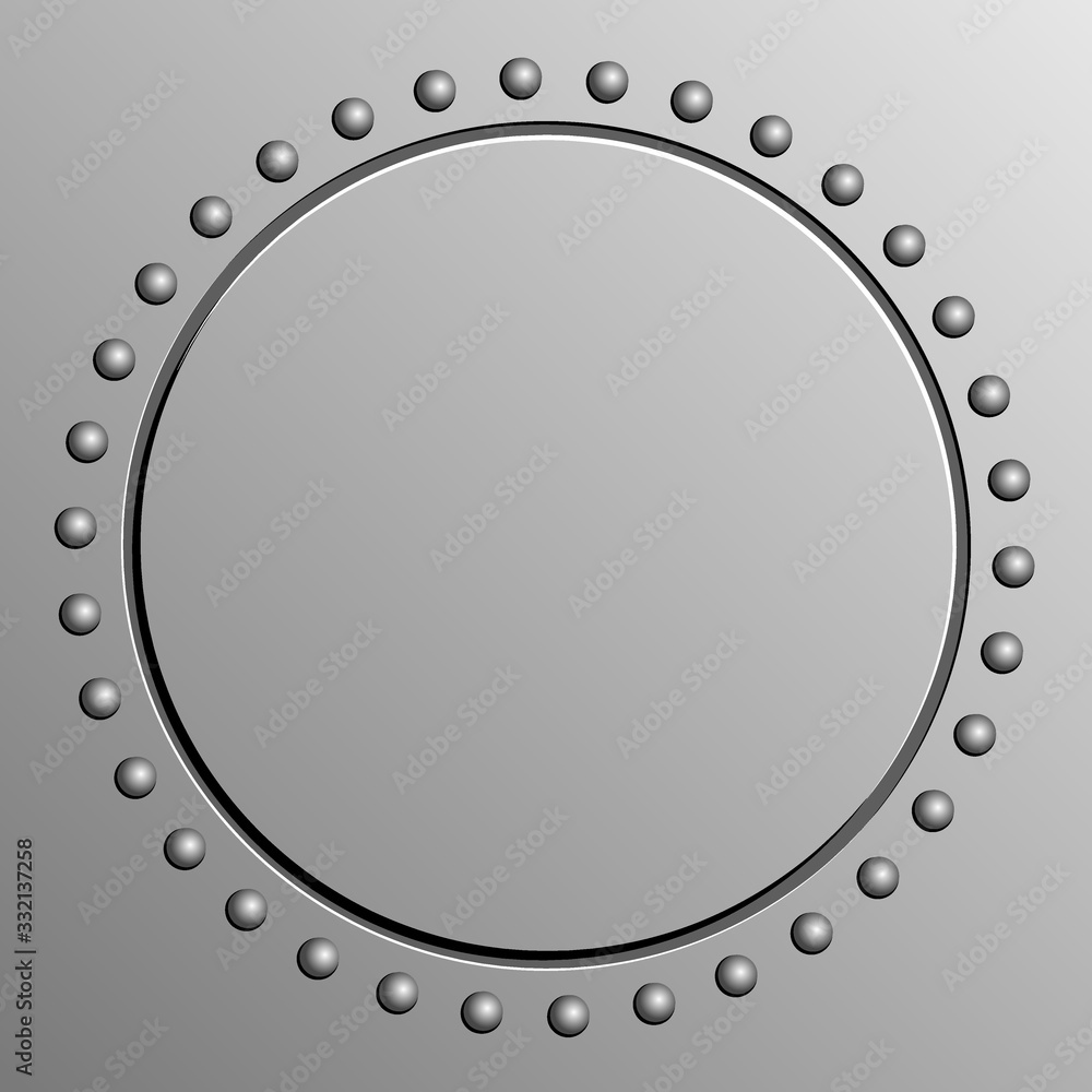 metal background with round banner and rivets Stock Vector | Adobe Stock