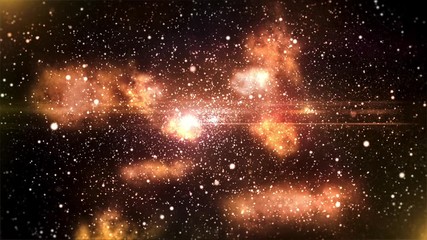 Wall Mural - 宇宙　cg　銀河　パーティクル　背景　ループ 　アンバー