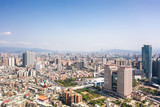 Fototapeta Nowy Jork - New Taipei City,Taiwan - Feb 1, 2020: This is a view of the Banqiao district in New Taipei where many new buildings can be seen, the building in the center is Banqiao station, Skyline of New taipei