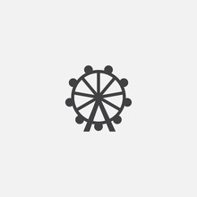 Ferris Wheel Glyph Icon. Simple Sign Illustration. Ferris Wheel Symbol Design. Can Be Used For Web, Print And Mobile