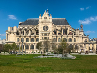 Wall Mural - Church of Saint-Eustache in Paris during springtime