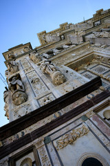 Canvas Print - Pavia (PV), Italy - June 09, 2018: Certosa di Pavia details of facade, Pavia, Lombardy, Italy