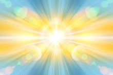 Abstract Blur Background Pattern. Light Blue Abstract Wallpaper Background. Horizontal Lights. Flash - Rays Of Light In The Space Of The Sky. Radiance Of Light. Energy, Aura, Yoga, Meditation, Bokeh.