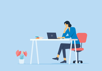 Wall Mural - flat vector work from home concept and business smart working online any workplace concept