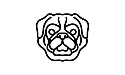 Wall Mural - Dog vector line icon, animal head vector line art, isolated animal illustration for logo desain