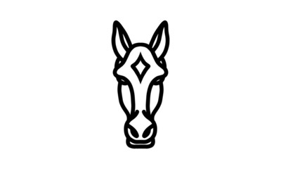 Wall Mural - Horse vector line, Animal icon, vector line art, animal head, animal illustration, nature icons, icon for desain logo