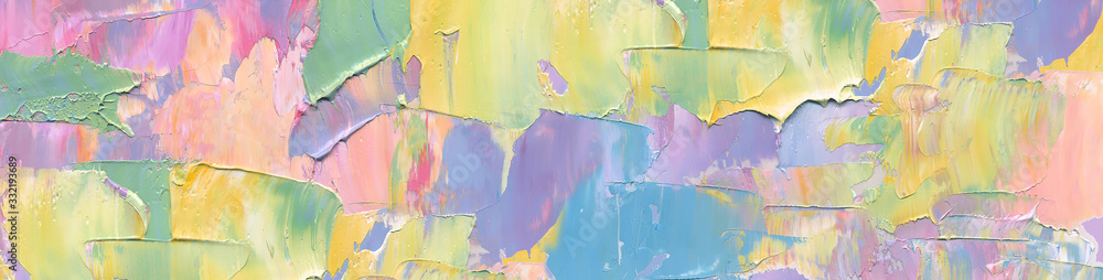 Abstract painting background in pastel positive color as wallpaper, pattern, art print, textured fonts, shapes etc. Natural texture of oil paint. High quality details.	 - obrazy, fototapety, plakaty 
