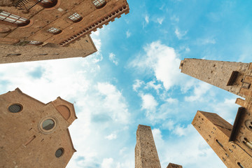 Famous medieval town of beautiful towers in the heart of the Tuscan countryside - San Gimignano (Italy)