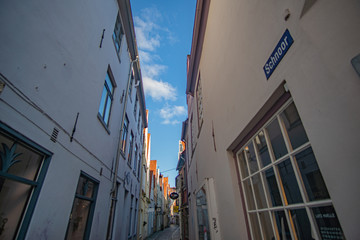 The famous and deserted Schnoor Viertel in Bremen