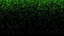 Abstract Halftone Texture. Vector Dots Background. Green Particles Of Different Sizes.
